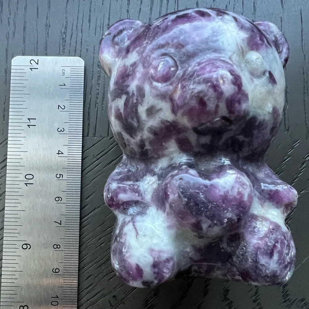 Purple Mica Carved Care Bear - Picture 5 of 8